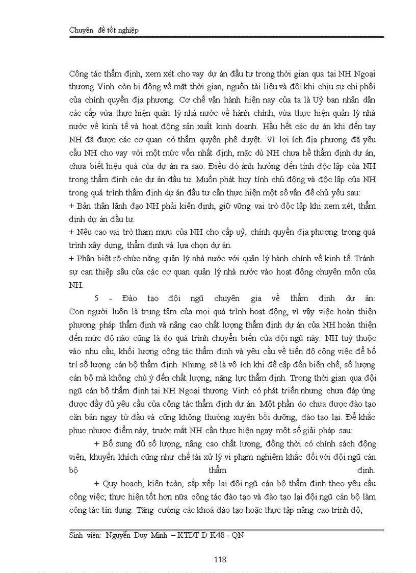 image for page Nâng cao chất lượng thẩm định dự án đầu tư tại Ngân Hàng TMCP Ngoại Thương Việt Nam chi nhánh Vinh