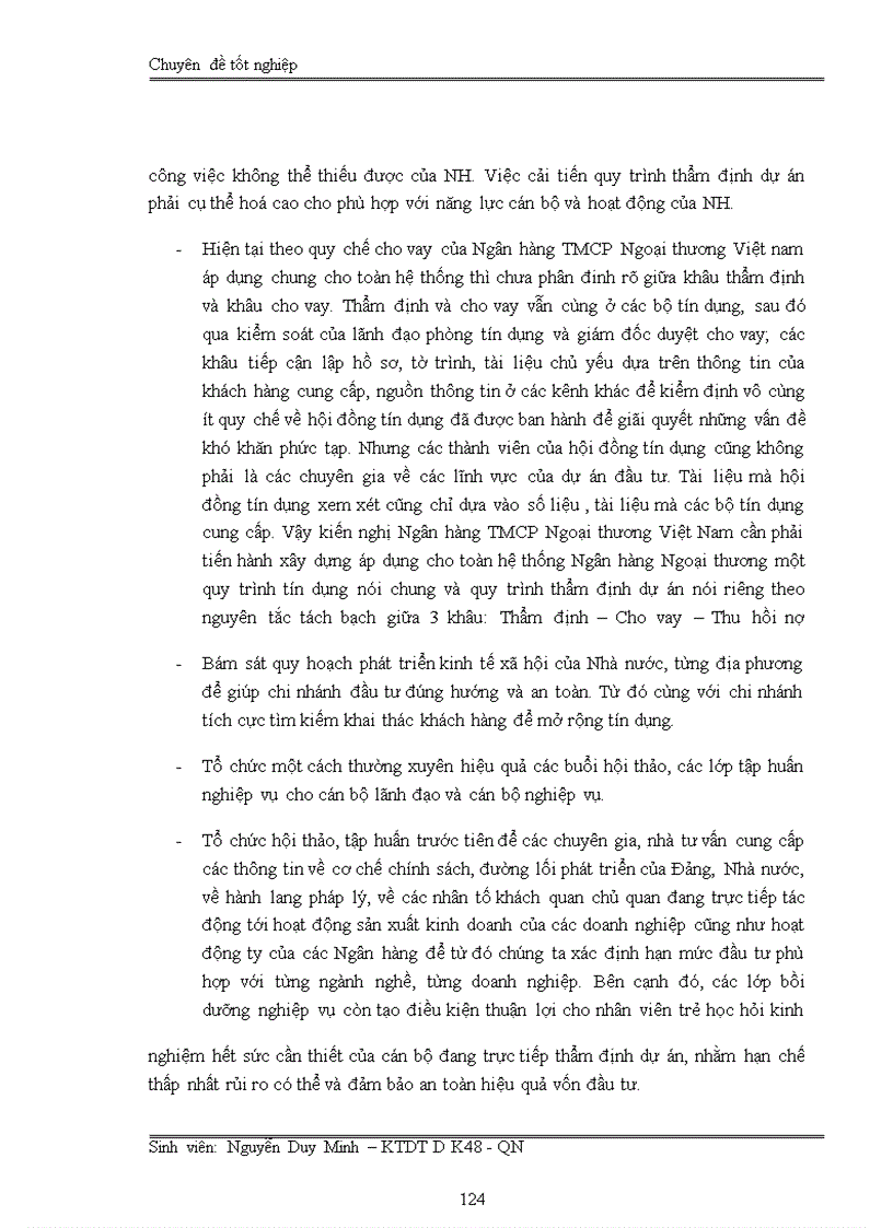 image for page Nâng cao chất lượng thẩm định dự án đầu tư tại Ngân Hàng TMCP Ngoại Thương Việt Nam chi nhánh Vinh