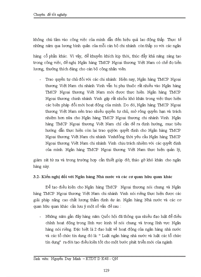 image for page Nâng cao chất lượng thẩm định dự án đầu tư tại Ngân Hàng TMCP Ngoại Thương Việt Nam chi nhánh Vinh