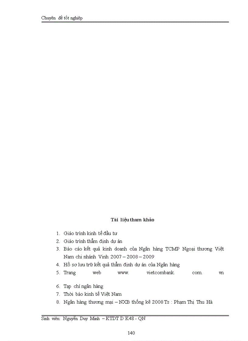 image for page Nâng cao chất lượng thẩm định dự án đầu tư tại Ngân Hàng TMCP Ngoại Thương Việt Nam chi nhánh Vinh