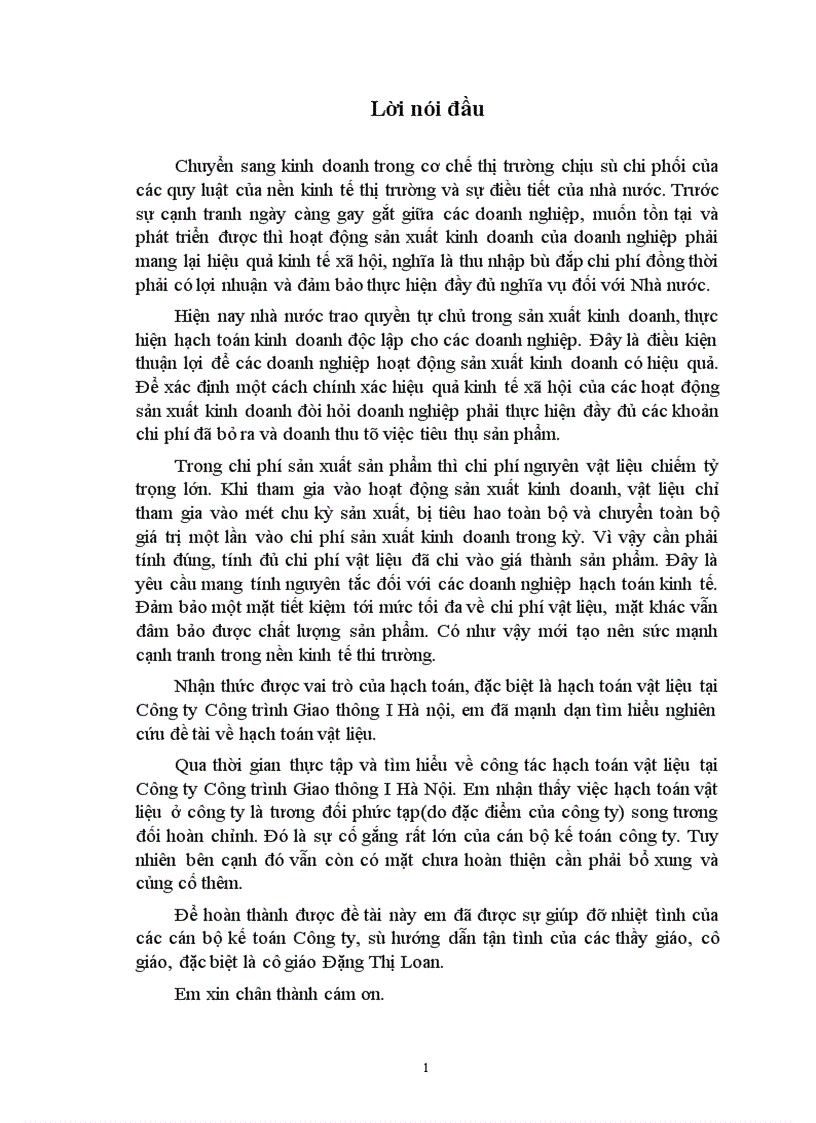 image for page Công tác hạch toán vật liệu tại Công ty Công trình Giao thông I Hà Nộ