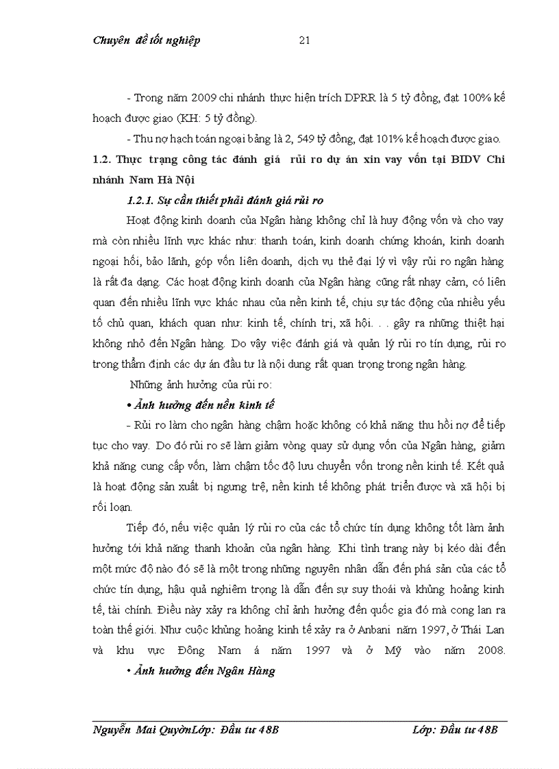 image for page Rủi ro và đánh giá rủi ro dự án đầu tư xin vay vôn tại Chi nhánh ngân hàng ĐT&PT Nam Hà Nội