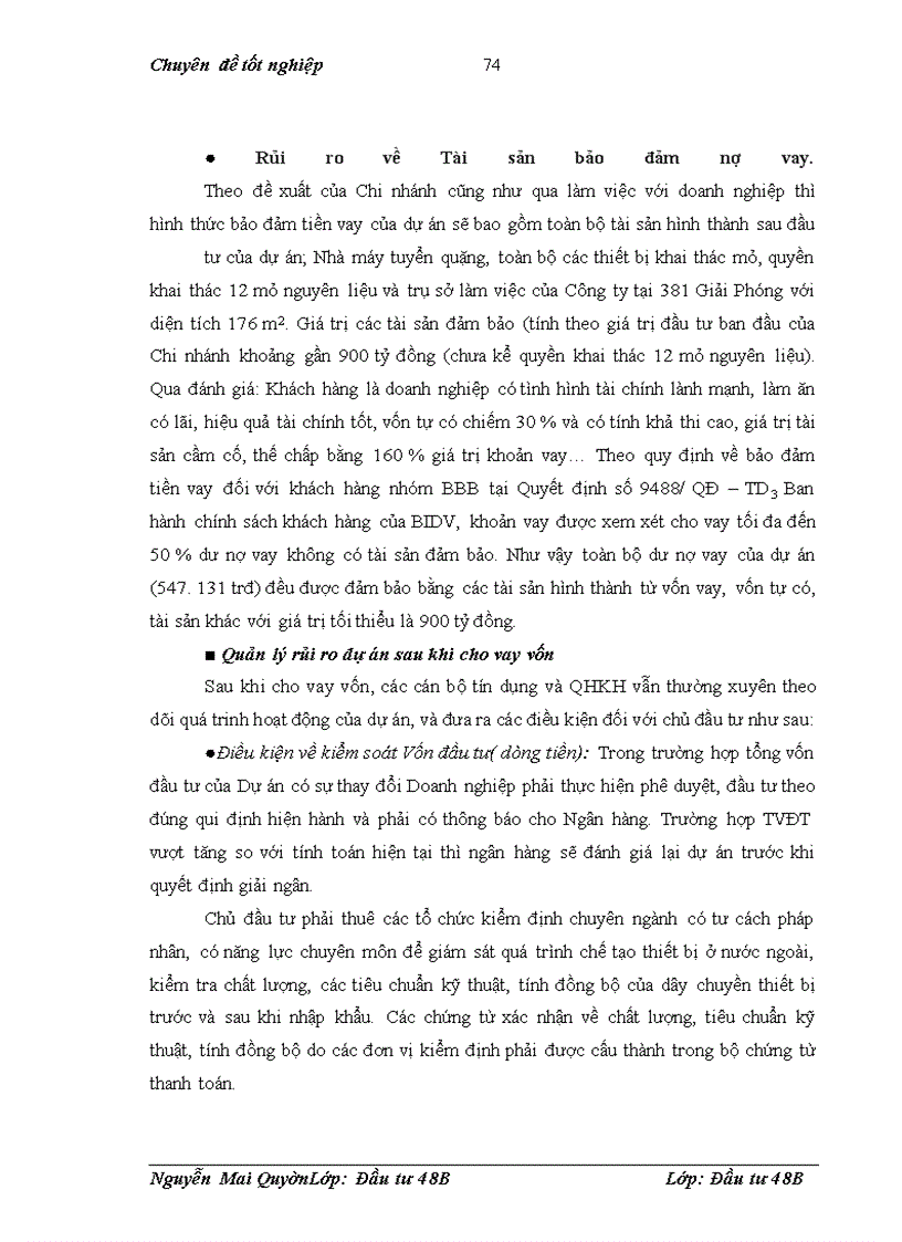 image for page Rủi ro và đánh giá rủi ro dự án đầu tư xin vay vôn tại Chi nhánh ngân hàng ĐT&PT Nam Hà Nội