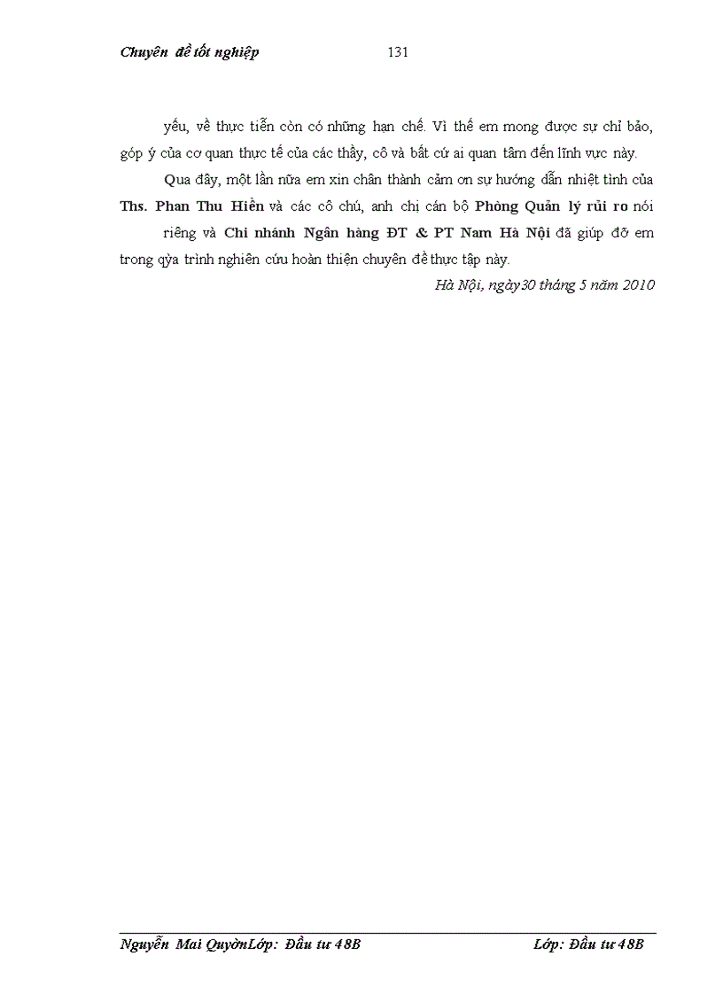 image for page Rủi ro và đánh giá rủi ro dự án đầu tư xin vay vôn tại Chi nhánh ngân hàng ĐT&PT Nam Hà Nội