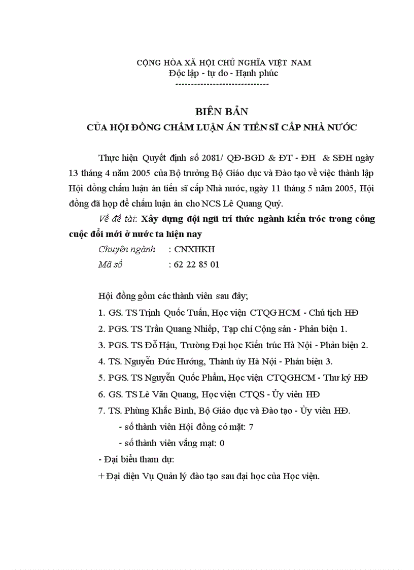 image for page Xây dựng đội ngũ trí thức ngành kiến trúc trong công cuộc đổi mới ở nước ta hiện nay Chuyên ngành