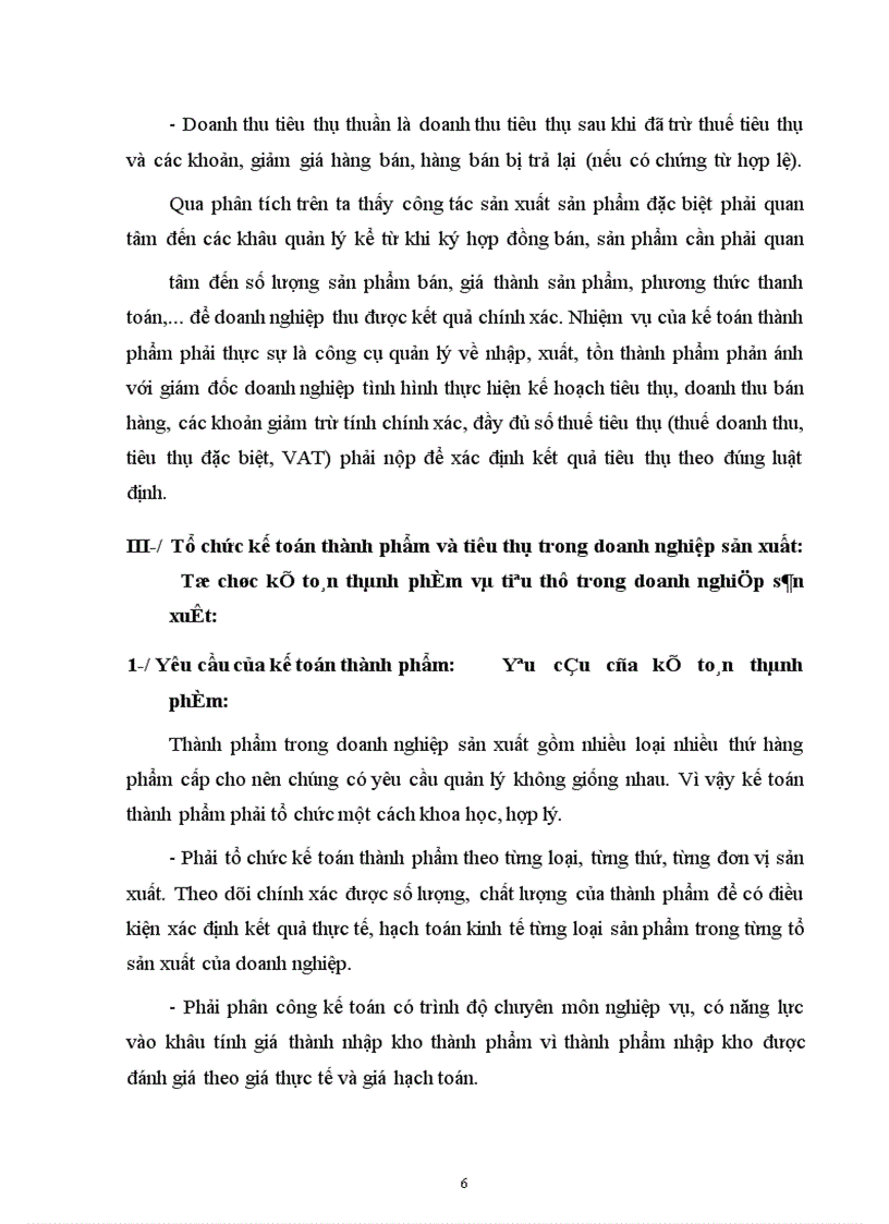 Tổ chức bán hàng, việc tổ chức kế toán thành phẩm và tiêu thụ tại doanh nghiệp