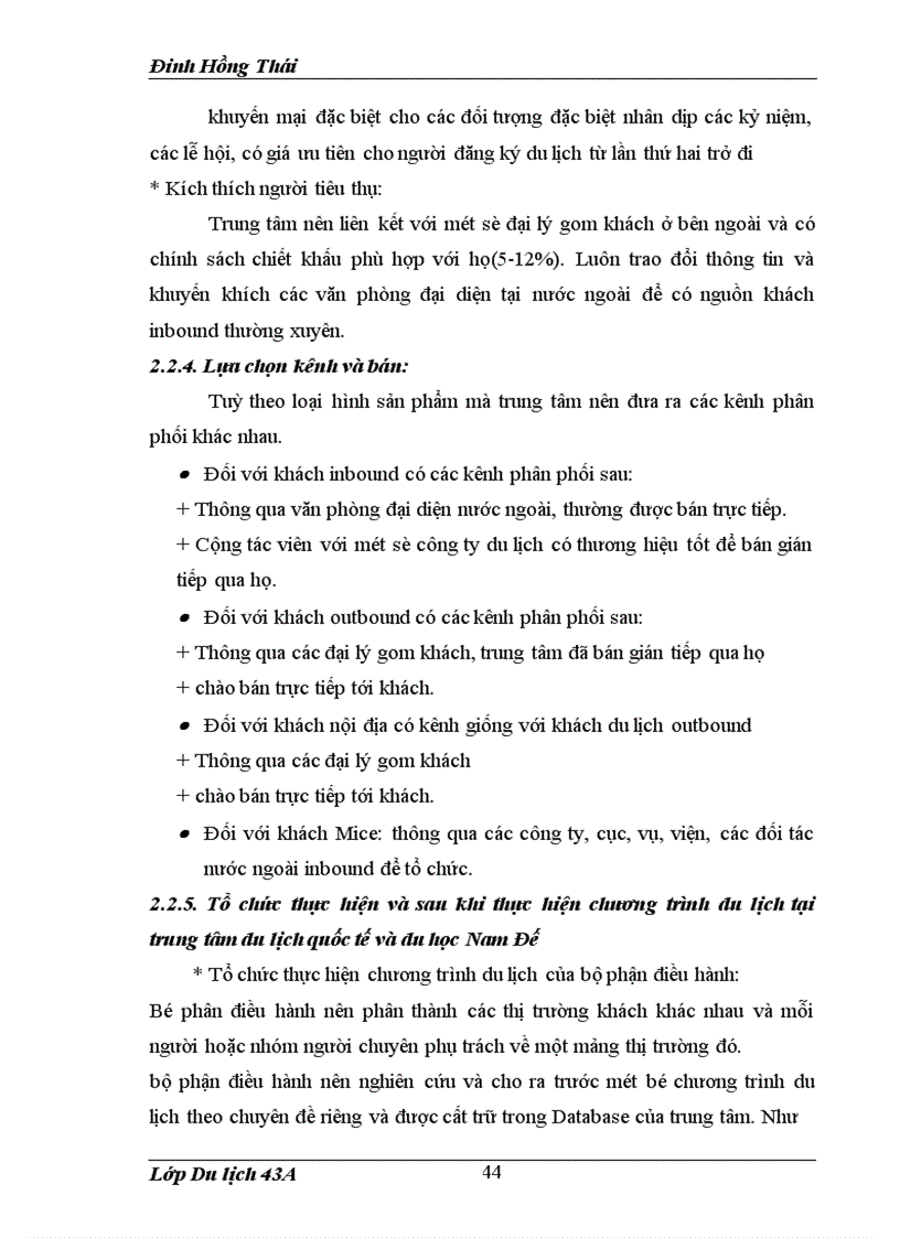 image for page Hoàn thiện hoạt động điều hành kinh doanh chương trình du lịch trọn gói tại trung tâm du lịch quốc tế và du học Nam Đế – Natourco