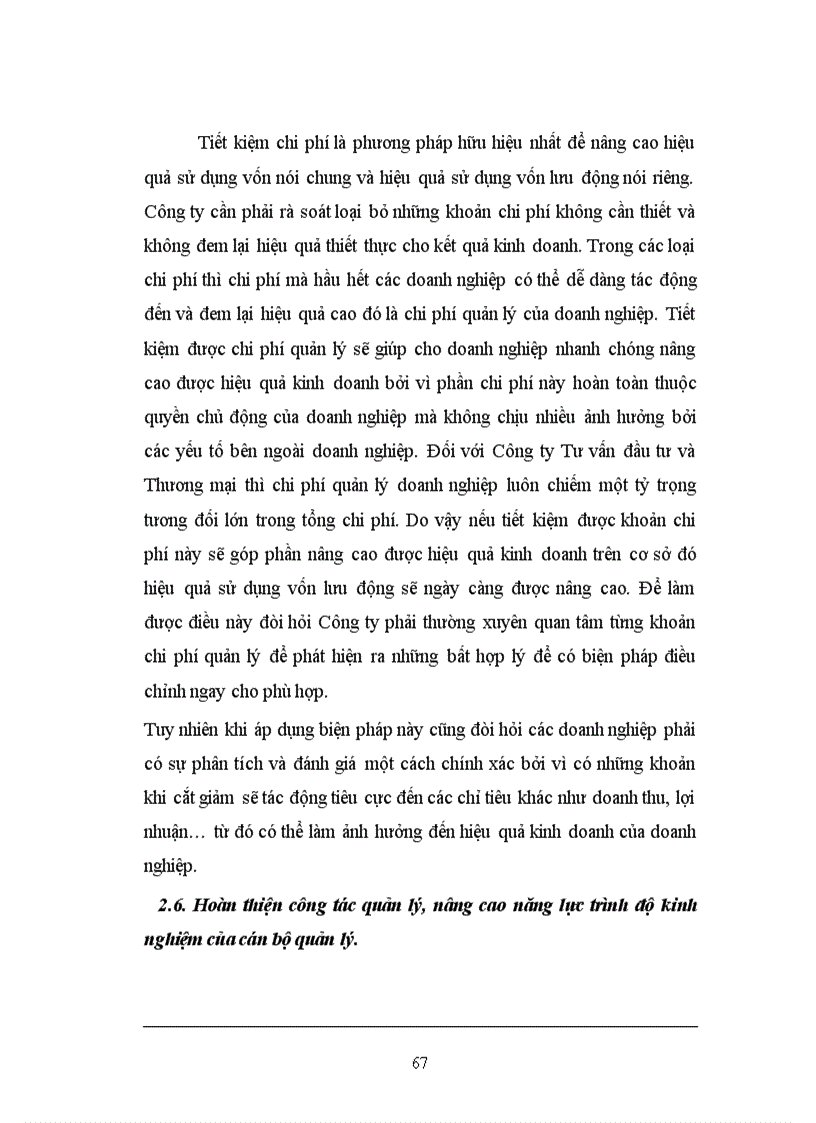 image for page Một số biện pháp chủ yếu nhằm nâng cao hiệu quả sử dụng vốn lưu động tại Công ty Tư vấn đầu tư và Thương mại