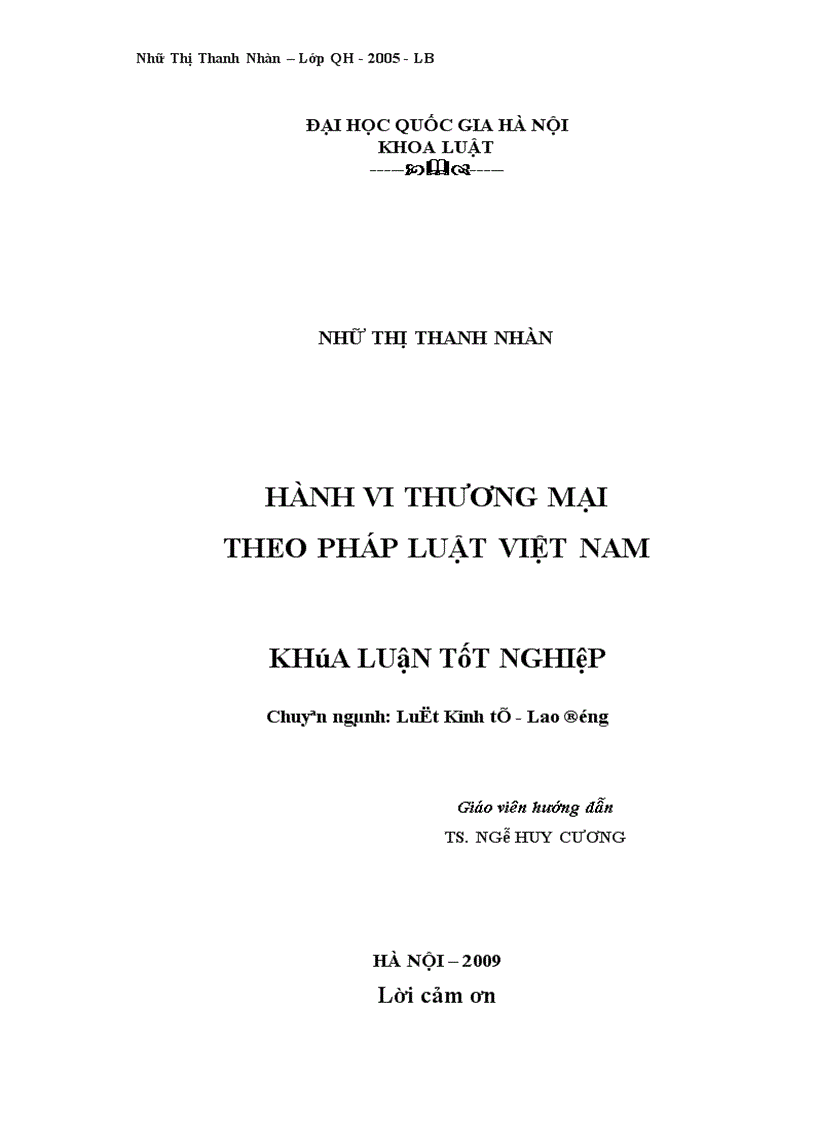 Hành vi thương mại theo pháp luật Việt Nam