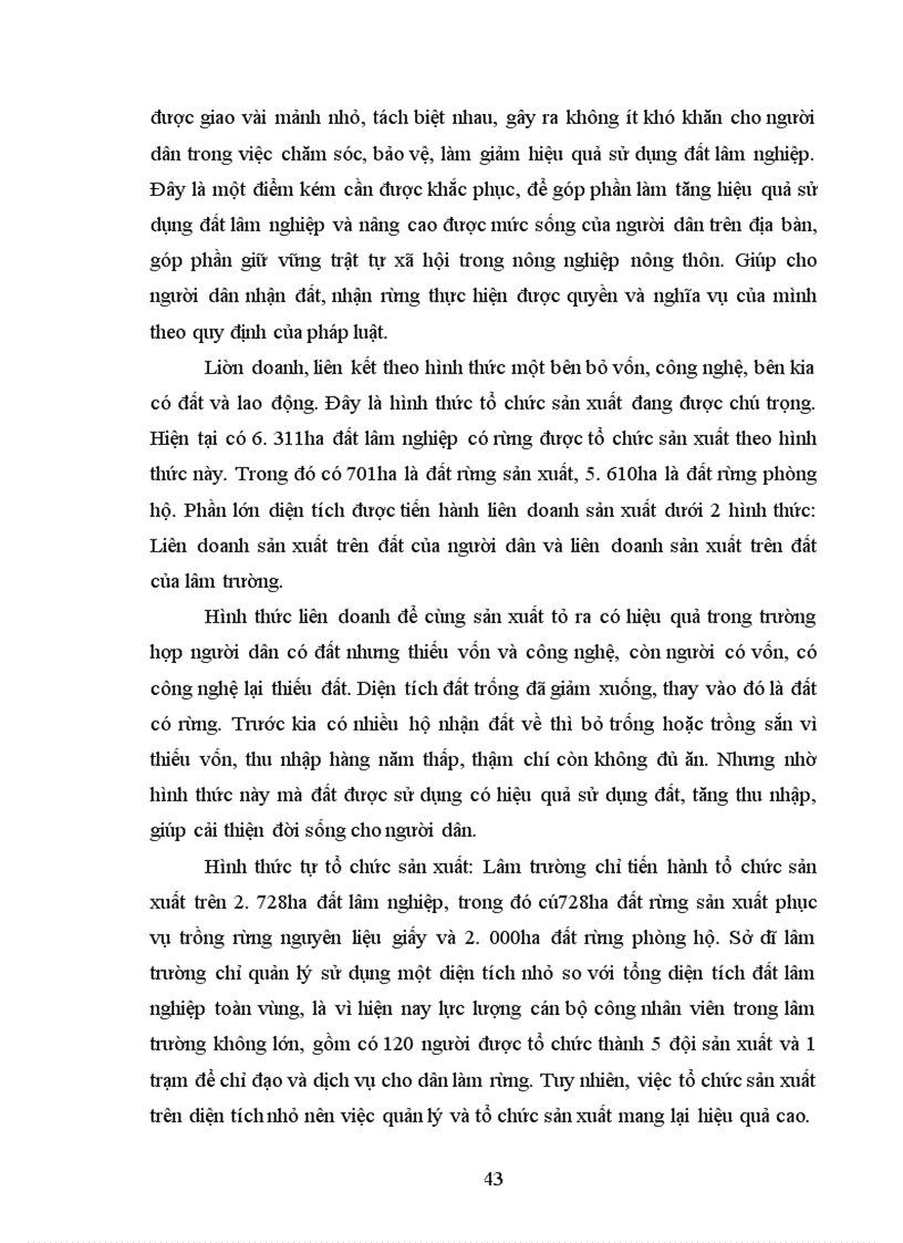image for page Tình hình quản lý sử dụng đất lâm nghiệp và các giải pháp góp phần nâng cao hiệu quả sử dụng loại đất này tại lâm trường Thác Bà huyện Yên Bình tỉnh Yên Bái