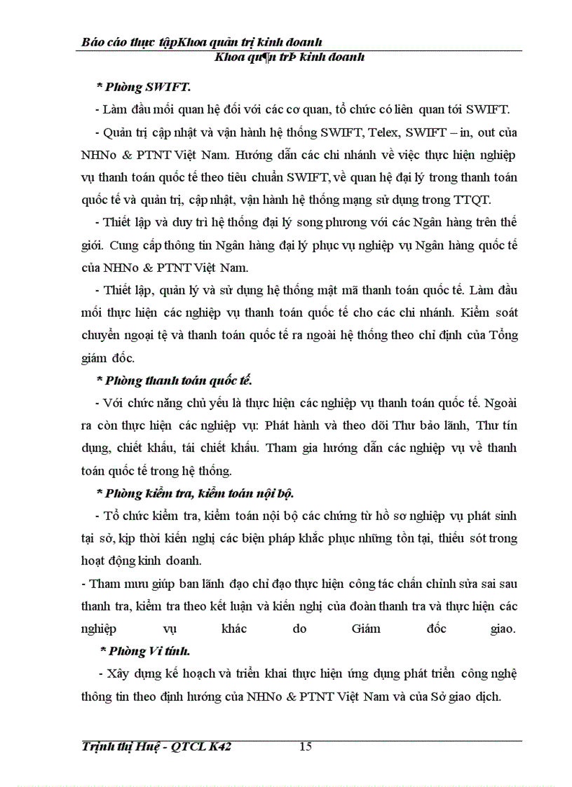 image for page Báo cáo thực tập tại Sở giao dịch NHNo & PTNT Việt Nam.