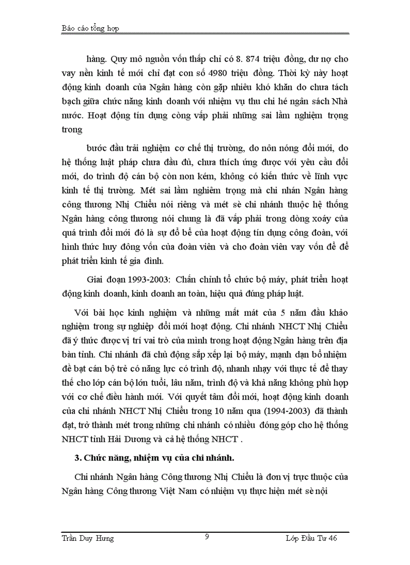 image for page Báo cáo tổng hợp về tình hình hoạt động và cơ cấu tổ chức của NHCT Chi nhánh Nhị Chiểu