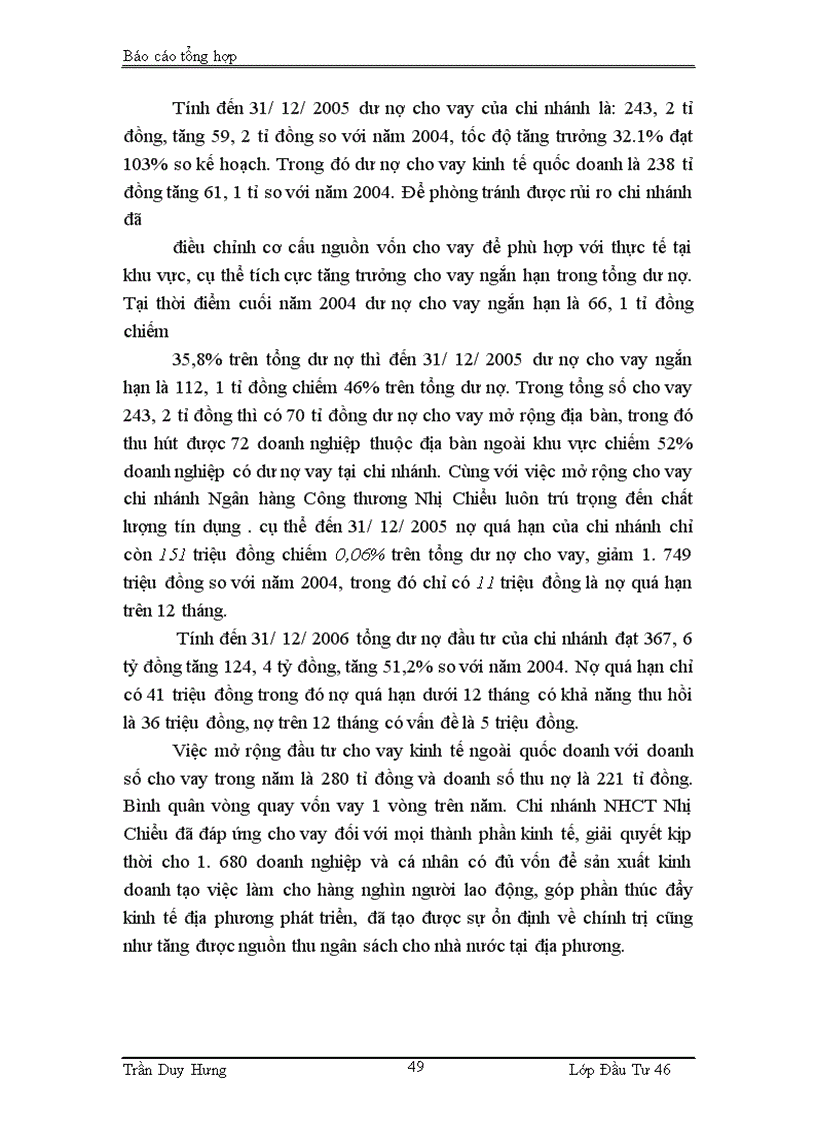 image for page Báo cáo tổng hợp về tình hình hoạt động và cơ cấu tổ chức của NHCT Chi nhánh Nhị Chiểu