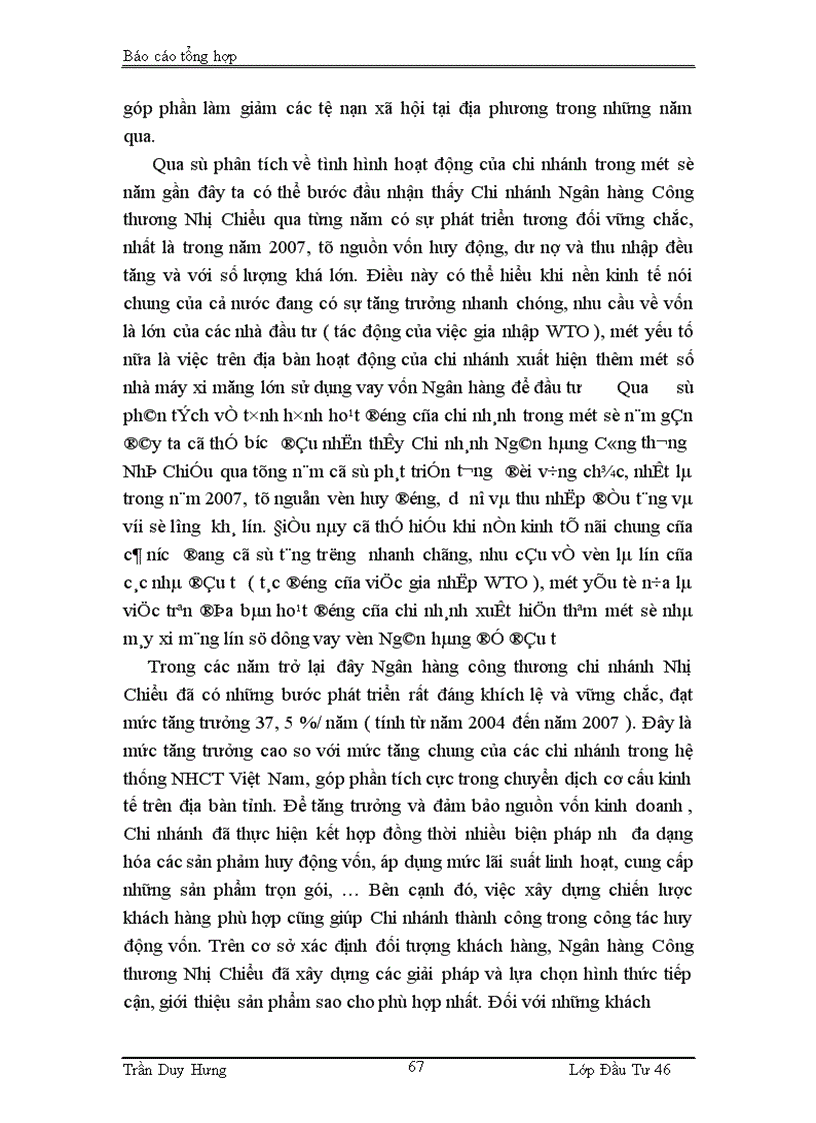 image for page Báo cáo tổng hợp về tình hình hoạt động và cơ cấu tổ chức của NHCT Chi nhánh Nhị Chiểu