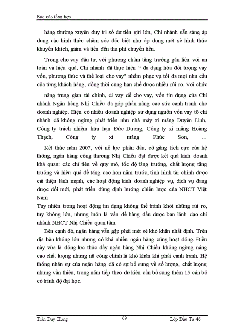 image for page Báo cáo tổng hợp về tình hình hoạt động và cơ cấu tổ chức của NHCT Chi nhánh Nhị Chiểu