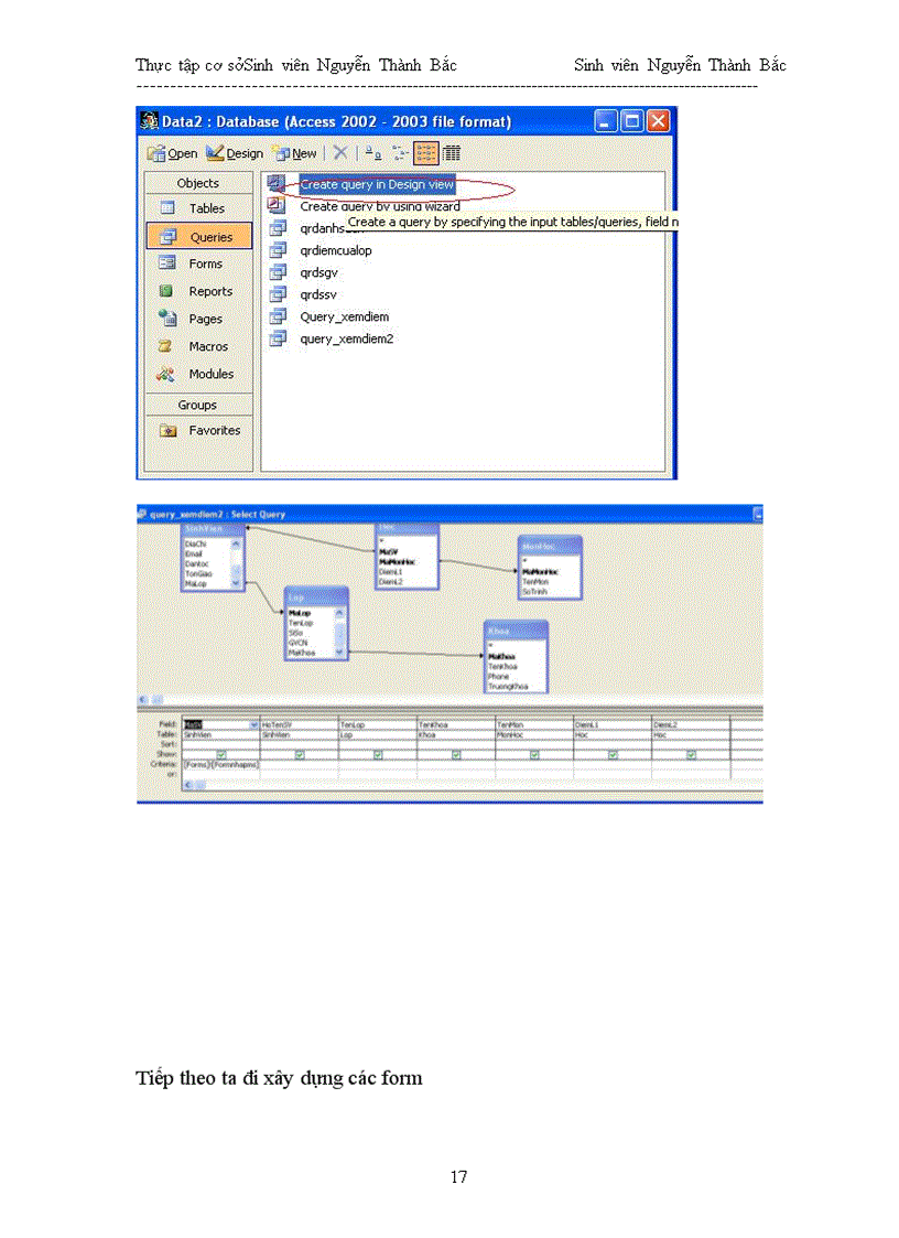 image for page Tìm hiểu công cụ MS Access và xây dựng chương trình Quản lí Sinh viên I