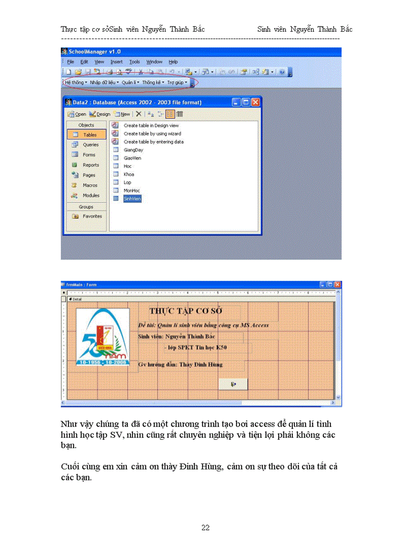 image for page Tìm hiểu công cụ MS Access và xây dựng chương trình Quản lí Sinh viên I