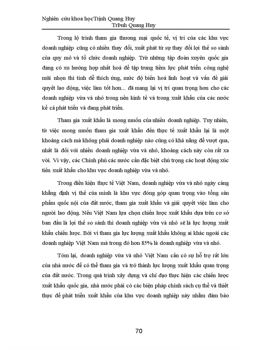 image for page Dự báo về tác động của Tổ chức Thương mại Thế giới WTO đối với các doanh nghiệp xuất khẩu vừa và nhỏ Việt Nam – Những giải pháp đề xuất