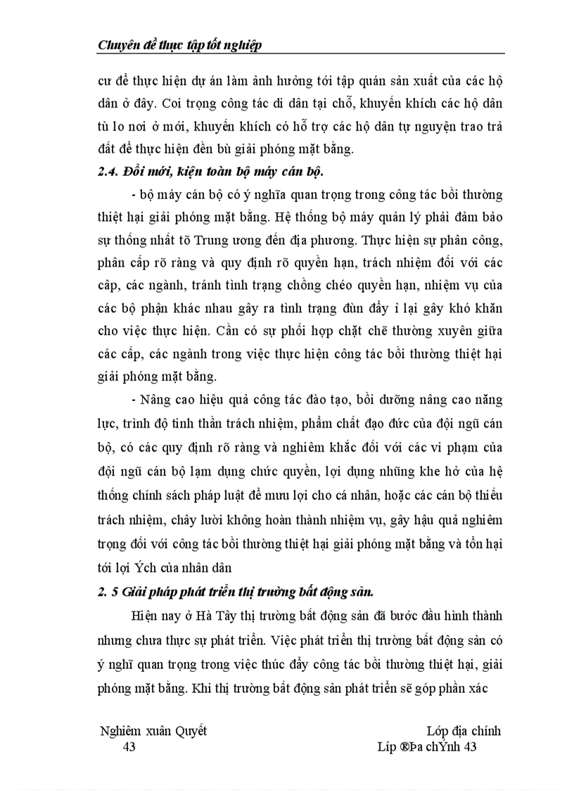 image for page Thực trạng công tác bồi thường thiệt hại giải phóng mặt bằng thực hiện các dự án đầu tư trên địa bàn tỉnh Hà Tây