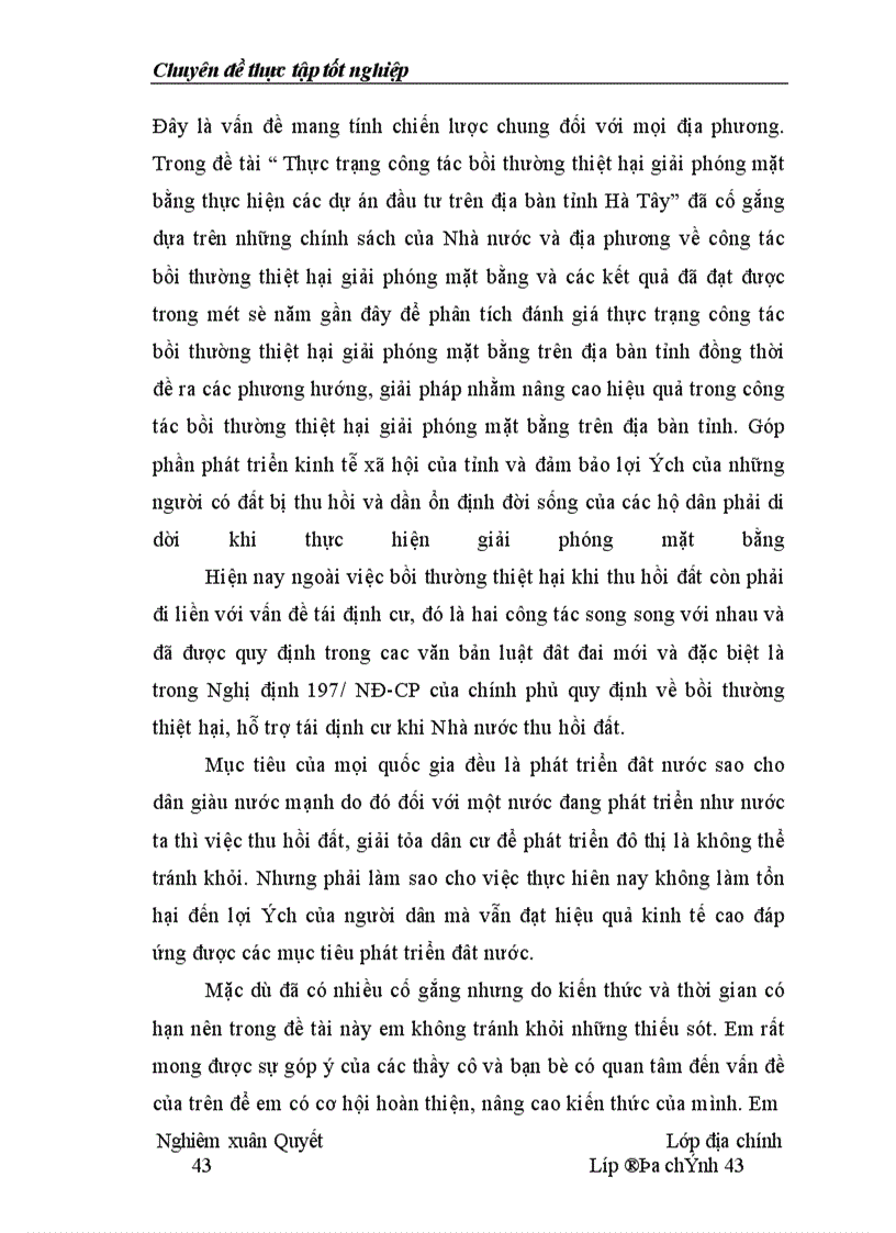image for page Thực trạng công tác bồi thường thiệt hại giải phóng mặt bằng thực hiện các dự án đầu tư trên địa bàn tỉnh Hà Tây