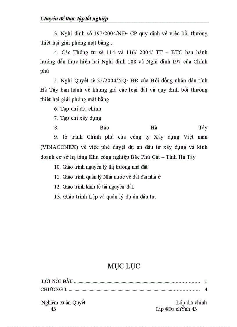 image for page Thực trạng công tác bồi thường thiệt hại giải phóng mặt bằng thực hiện các dự án đầu tư trên địa bàn tỉnh Hà Tây