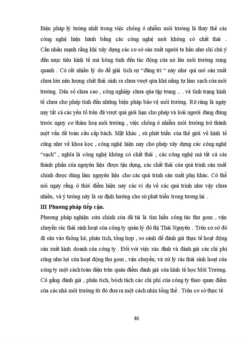 image for page Đánh giá hiệu quả Kinh tế–xã hội–môi trường trong quá trình thu gom, vận chuyển và xử lý rác thải của Công ty Quản lý đô thị Thái Nguyên.