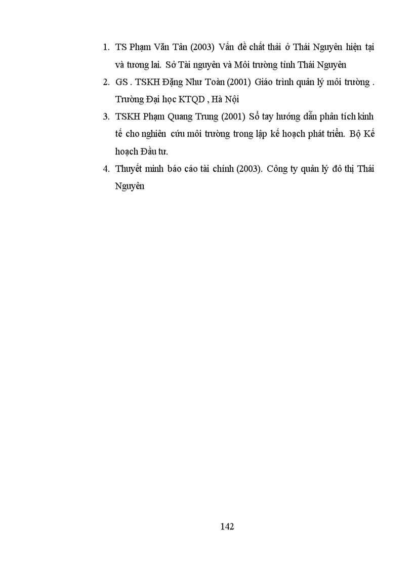 image for page Đánh giá hiệu quả Kinh tế–xã hội–môi trường trong quá trình thu gom, vận chuyển và xử lý rác thải của Công ty Quản lý đô thị Thái Nguyên.