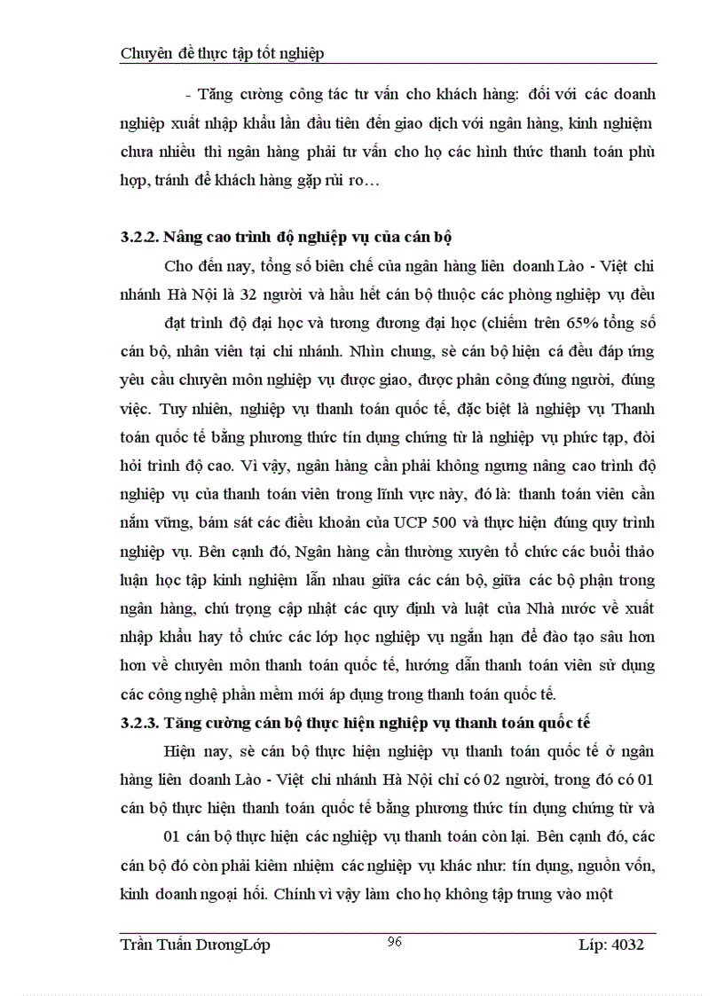 image for page Thực trạng và giải pháp nhằm hoàn thiện và nâng cao chất lượng Thanh toán quốc tế bằng phương thức Tín dụng chứng từ tại Ngân hàng liên doanh Lào-Việt chi nhánh Hà Nội