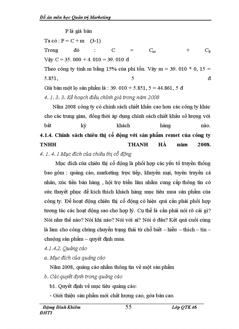 image for page Hoặch định chương trình marketing cho một sản phẩm của công ty TNHH Thanh Hà