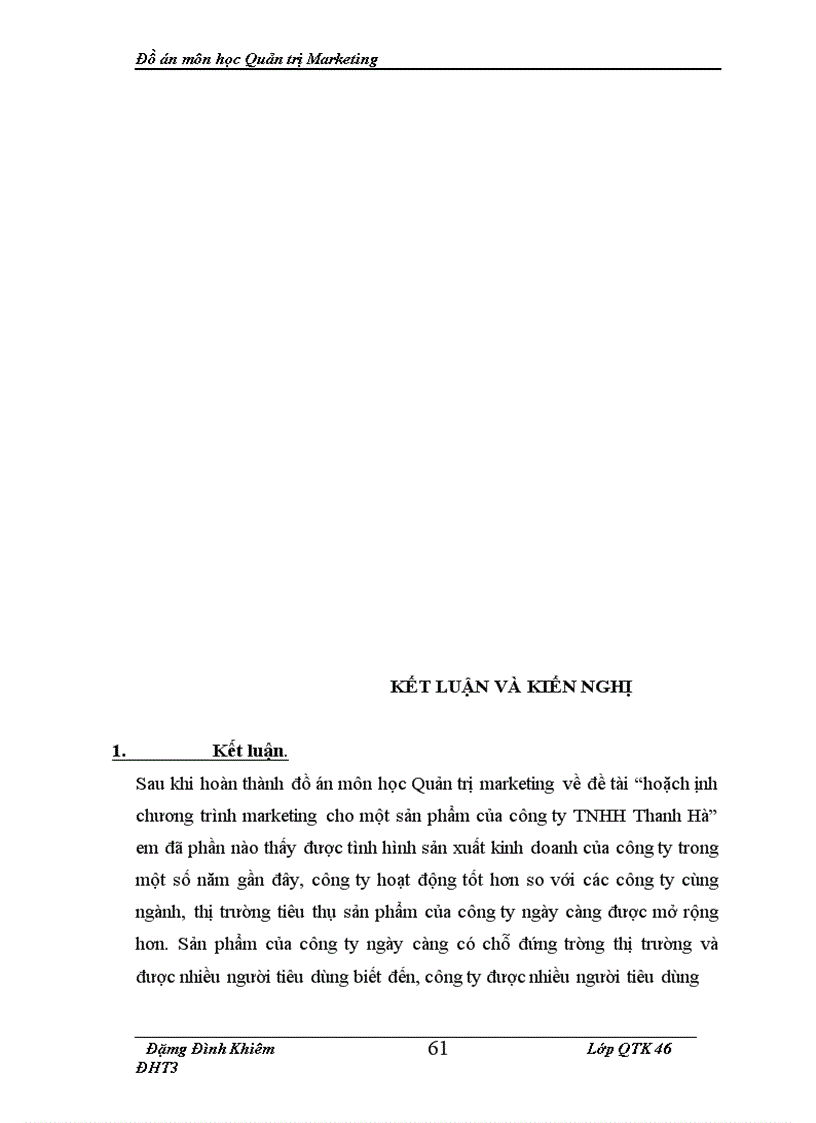 image for page Hoặch định chương trình marketing cho một sản phẩm của công ty TNHH Thanh Hà