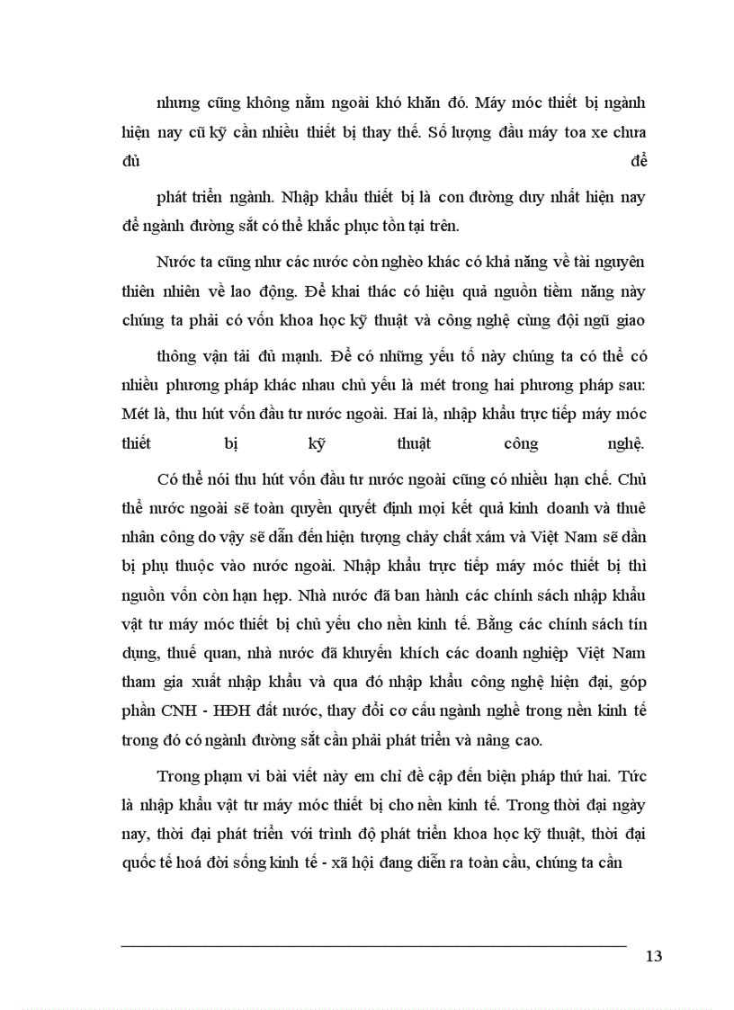 image for page Nâng cao hiệu quả nhập khẩu vật tư máy móc thiết bị ở Công ty xuất nhập khẩu cung ứng vật tư thiết bị đường sắt