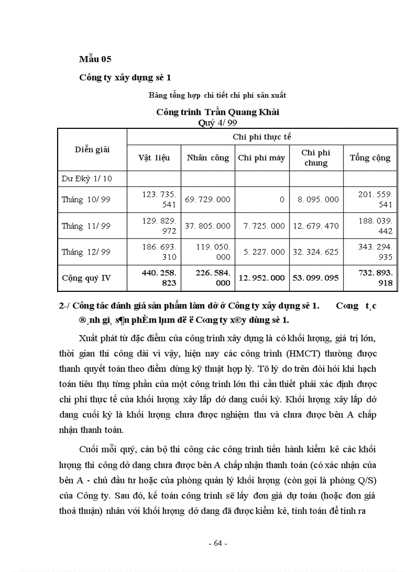 image for page Kế toán tập hợp chi phí sản xuất và tính giá thành sản phẩm xây lắp ở Công ty xây dựng số 1