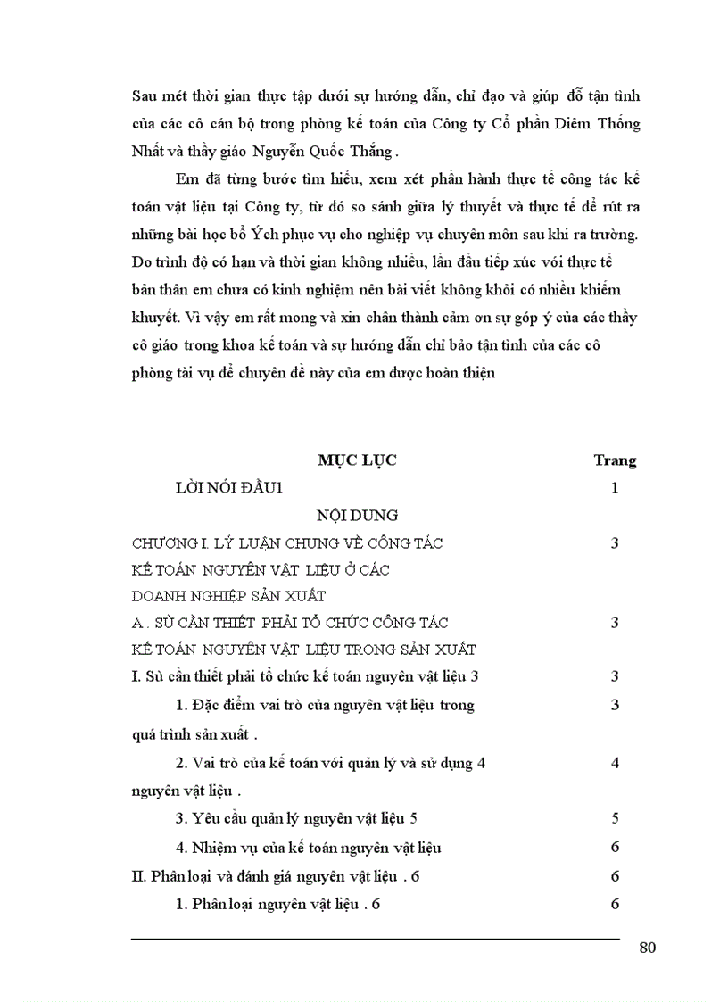 image for page Công tác hạch toán nguyên vật liệu tại Công ty Cổ Phần Diêm Thống Nhất