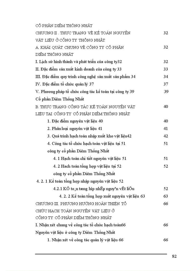 image for page Công tác hạch toán nguyên vật liệu tại Công ty Cổ Phần Diêm Thống Nhất