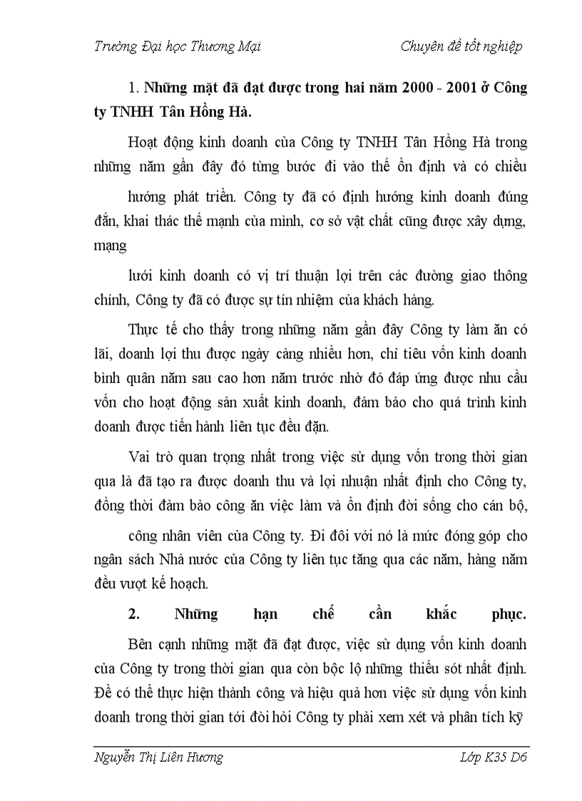 image for page Vốn kinh doanh và một số giải pháp nâng cao hiệu quả sử dụng vốn kinh doanh tại Công ty TNHH Tân Hồng Hà