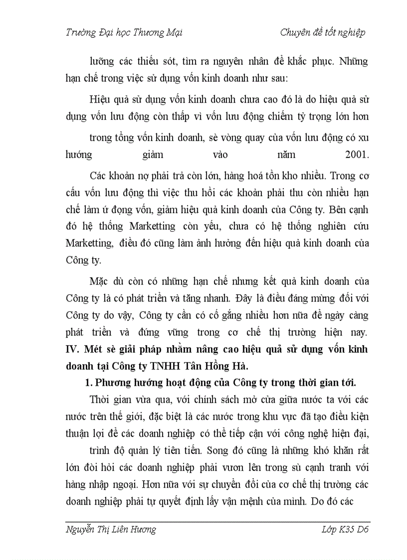 image for page Vốn kinh doanh và một số giải pháp nâng cao hiệu quả sử dụng vốn kinh doanh tại Công ty TNHH Tân Hồng Hà