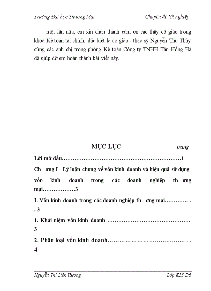 image for page Vốn kinh doanh và một số giải pháp nâng cao hiệu quả sử dụng vốn kinh doanh tại Công ty TNHH Tân Hồng Hà