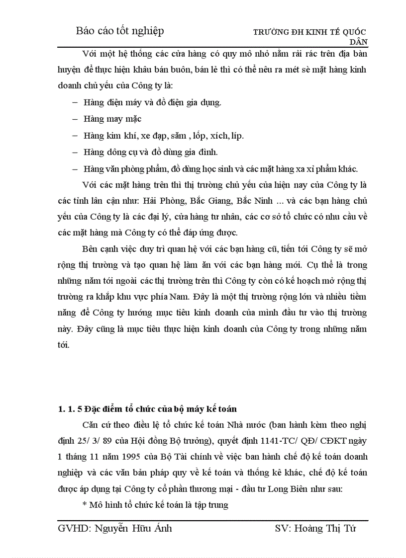 image for page Hoàn thiện kế toán Bán hàng và xác định kết quả kinh doanh cuả Công ty cổ phần thương mại đầu tư Long Biên