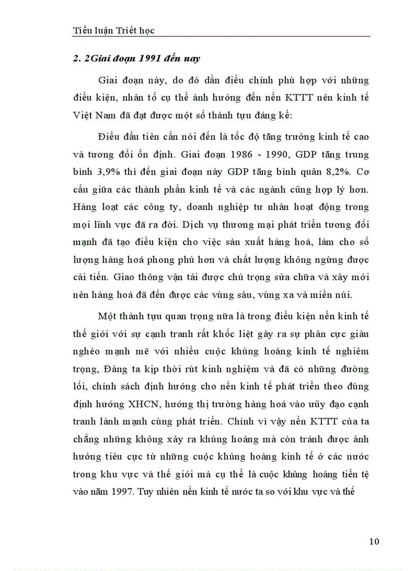 image for page Tiểu luận : Quan điểm lịch sử cụ thể với công cuộc đối mới kinh tế ở Việt Nam hiện nay