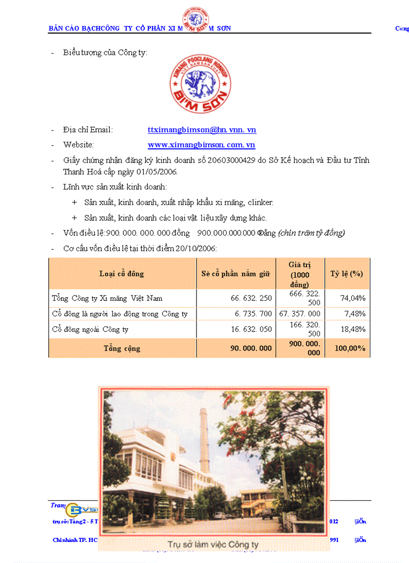 image for page Bản cáo bạch Công ty Cổ phần Xi măng Bỉm Sơn