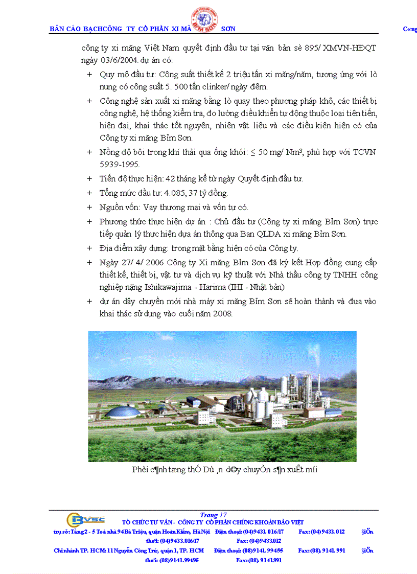 image for page Bản cáo bạch Công ty Cổ phần Xi măng Bỉm Sơn