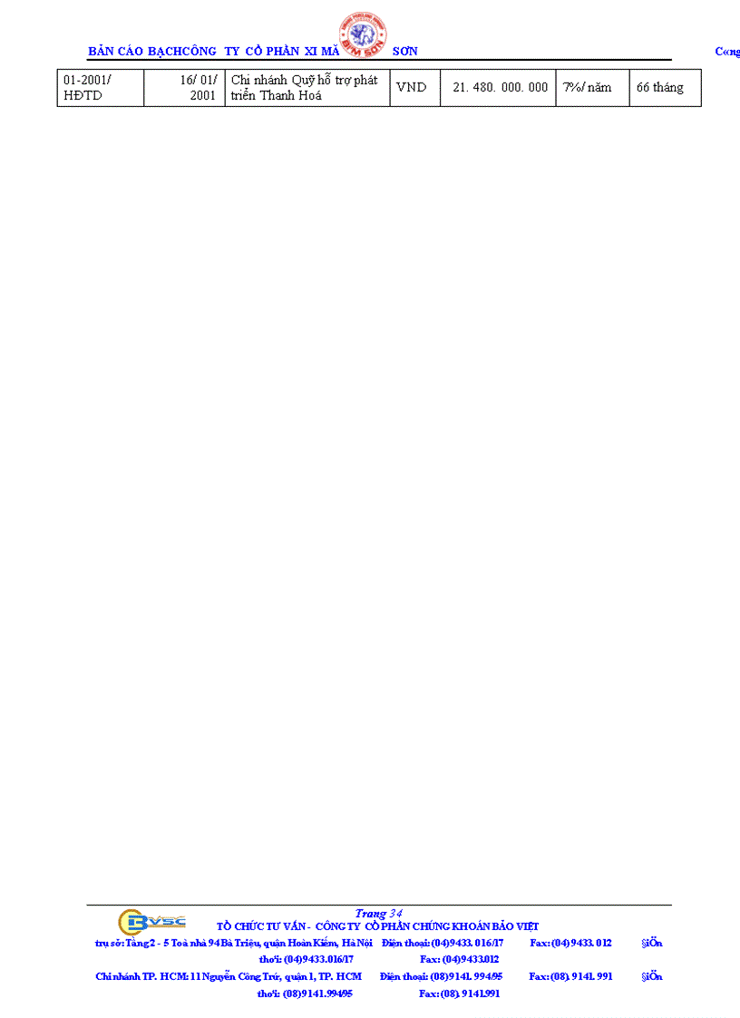 image for page Bản cáo bạch Công ty Cổ phần Xi măng Bỉm Sơn