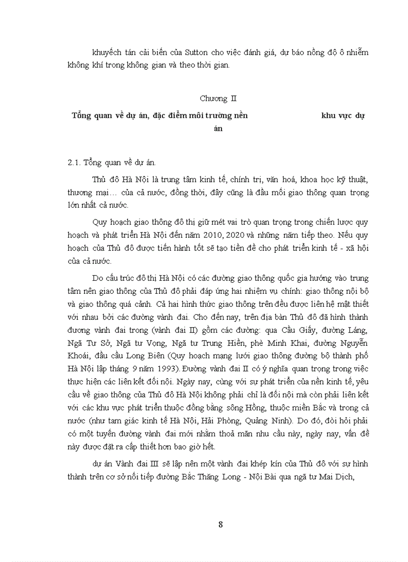 image for page Đánh giá tác động môi trường dự án xây dựng đường vành đai III Hà Nội, đoạn Pháp Vân - Mai Dịch