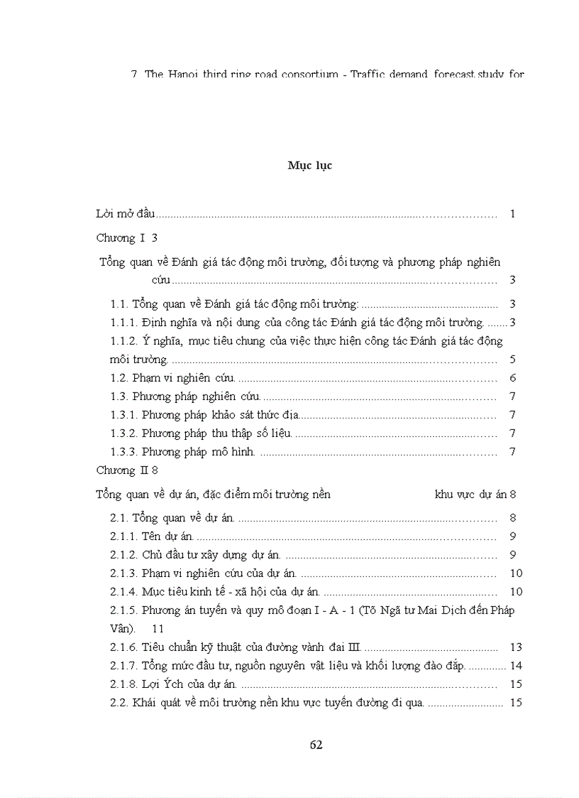 image for page Đánh giá tác động môi trường dự án xây dựng đường vành đai III Hà Nội, đoạn Pháp Vân - Mai Dịch
