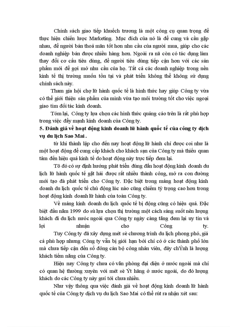 image for page Một số giải pháp nhằm phát triển hoạt động kinh doanh lữ hành quốc tế tại Công ty Du lịch Sao Mai