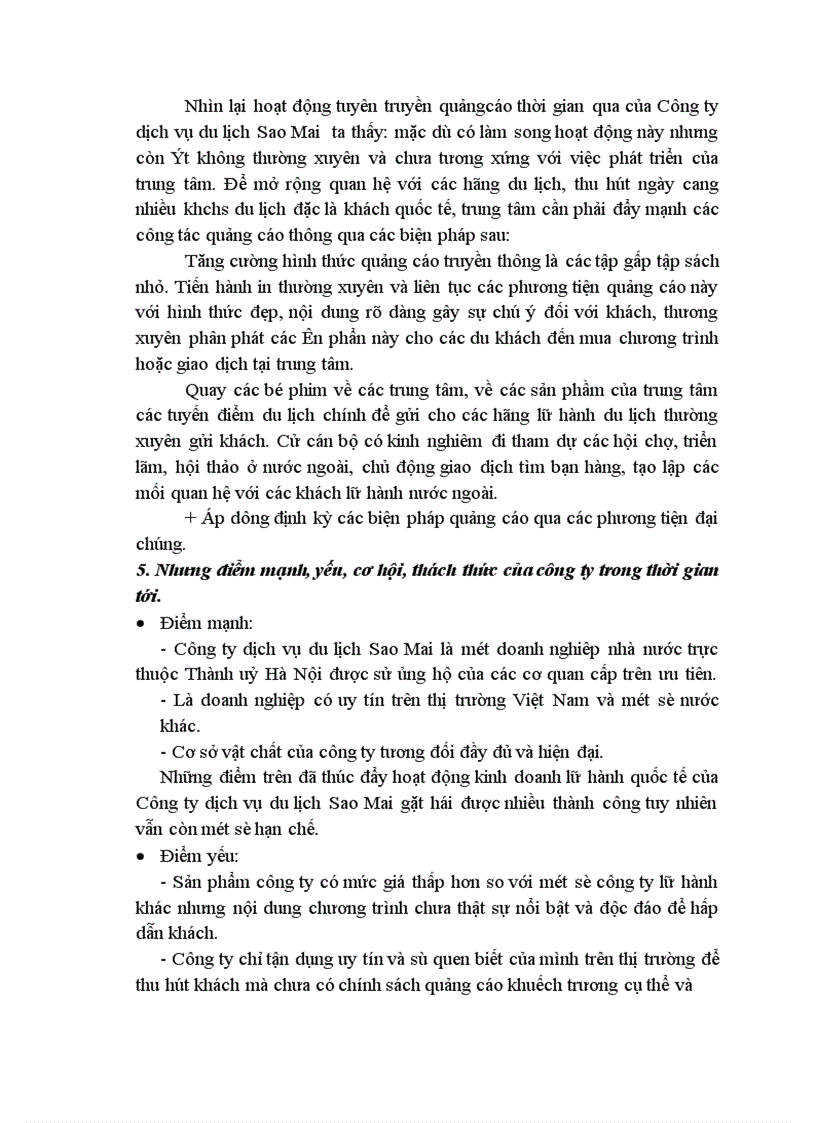 image for page Một số giải pháp nhằm phát triển hoạt động kinh doanh lữ hành quốc tế tại Công ty Du lịch Sao Mai
