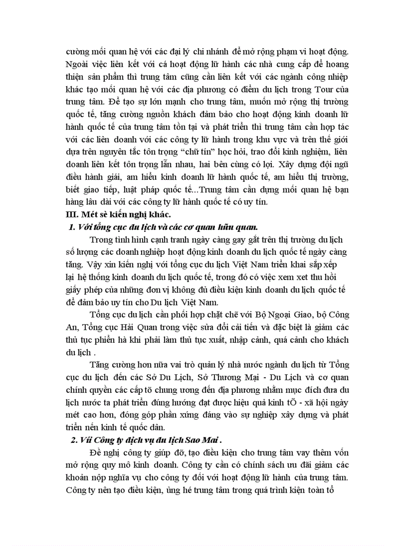 image for page Một số giải pháp nhằm phát triển hoạt động kinh doanh lữ hành quốc tế tại Công ty Du lịch Sao Mai
