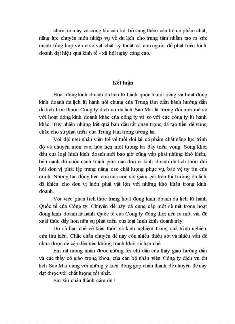 image for page Một số giải pháp nhằm phát triển hoạt động kinh doanh lữ hành quốc tế tại Công ty Du lịch Sao Mai