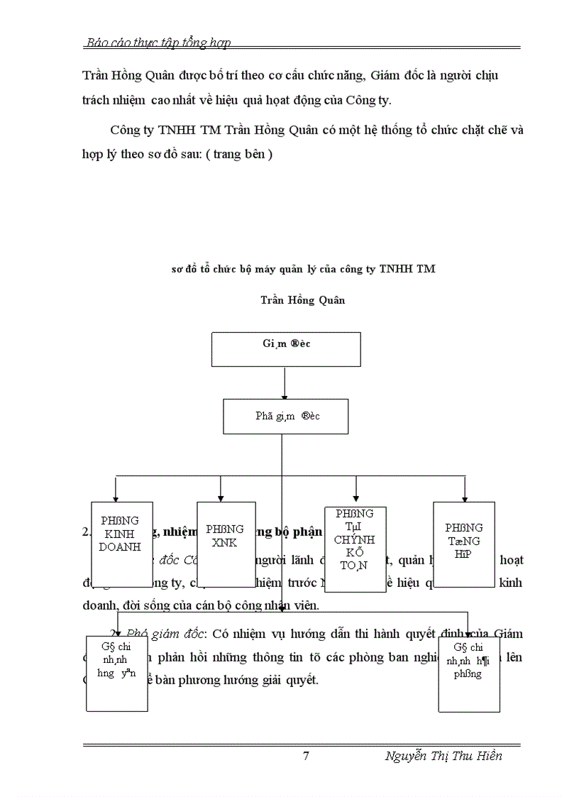 Báo cáo thực tập tại Công ty TNHH TM Trần Hồng Quân