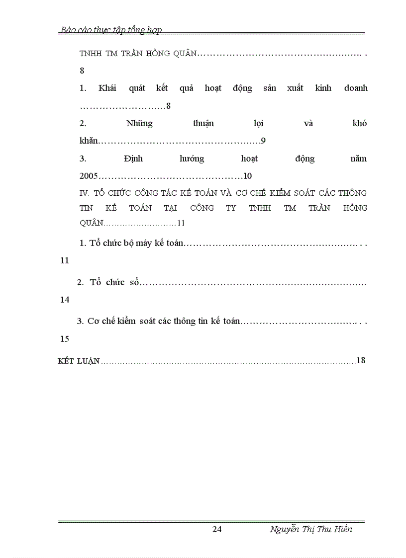 image for page Báo cáo thực tập tại Công ty TNHH TM Trần Hồng Quân